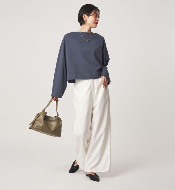 UNITED ARROWS green label relaxing「＜スタイリスト兵藤千尋さんコラボ＞クロップド ワイド ロングスリーブ Tシャツ UVカット」|Tシャツ・カットソー|