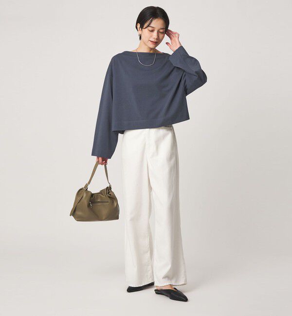 UNITED ARROWS green label relaxing「＜スタイリスト兵藤千尋さんコラボ＞クロップド ワイド ロングスリーブ Tシャツ UVカット」|Tシャツ・カットソー|
