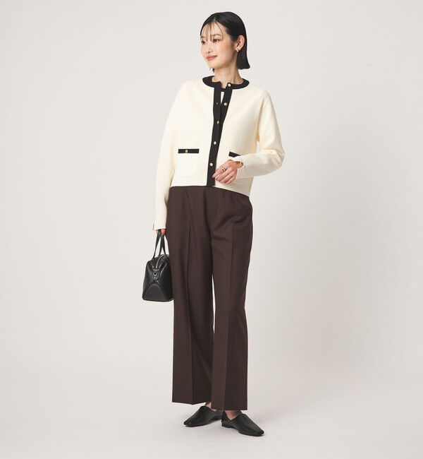 UNITED ARROWS green label relaxing「フォルム ノーカラー ニット カーディガン」|カーディガン|
