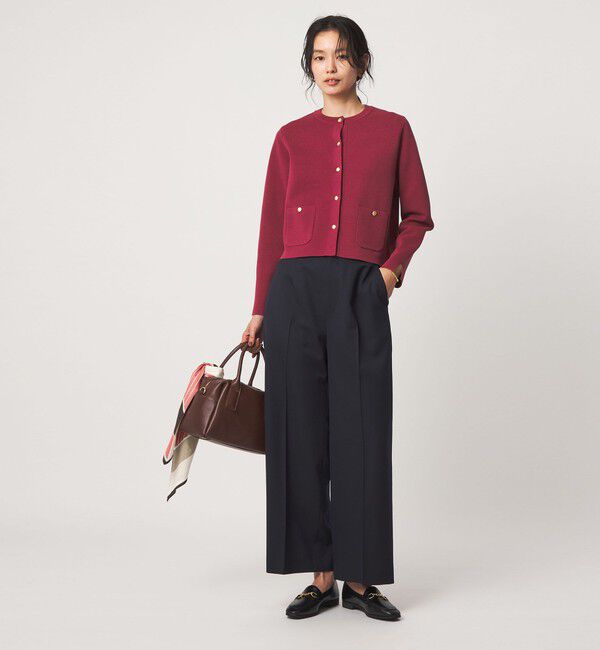UNITED ARROWS green label relaxing「フォルム ノーカラー ニット カーディガン」|カーディガン|