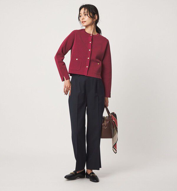 UNITED ARROWS green label relaxing「フォルム ノーカラー ニット カーディガン」|カーディガン|