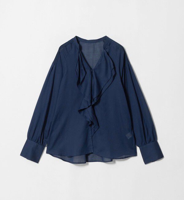 UNITED ARROWS green label relaxing「ラッフル ギャザー ブラウス」|シャツ・ブラウス|NAVY