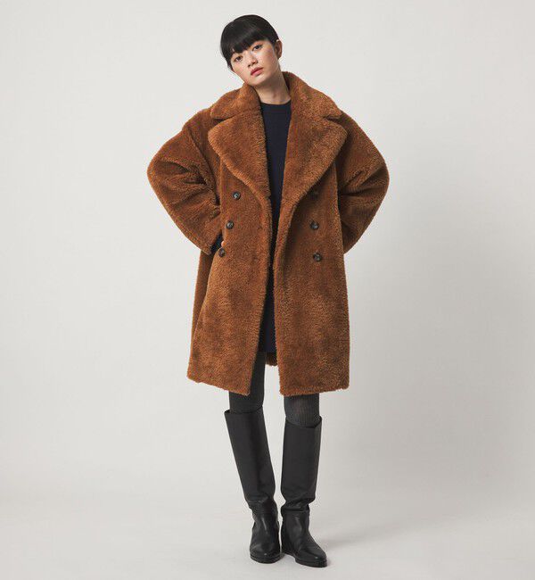 EMMEL REFINES「＜EMMEL REFINES＞EM Wボタン Aライン フェイクファーコート」|その他|