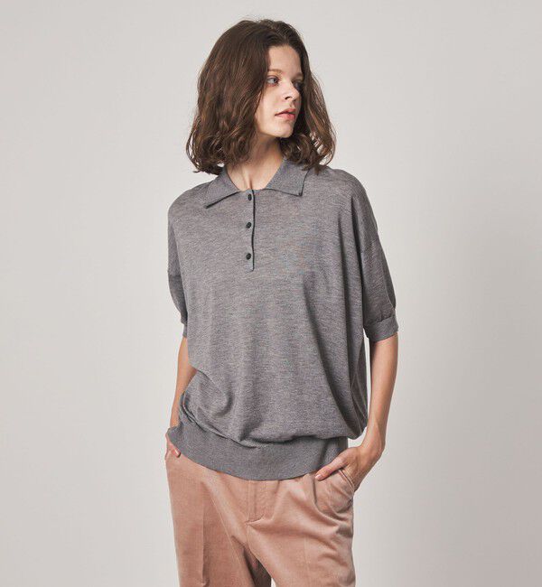 STEVEN ALAN「＜Steven Alan＞オーバーサイズ ポロニット」|ニット・セーター|MD.GRAY