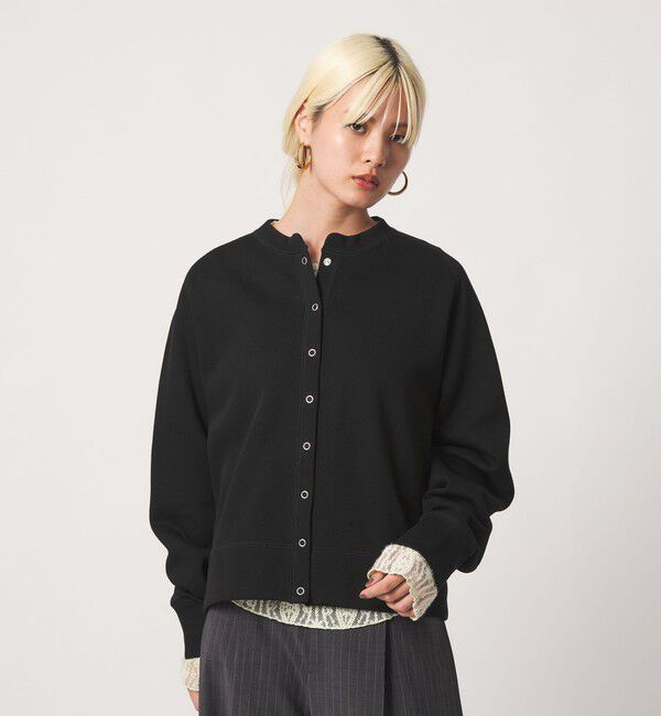 BEAUTY&YOUTH UNITED ARROWS「ダブルフェイス リングボタンカーディガン」|カーディガン|BLACK