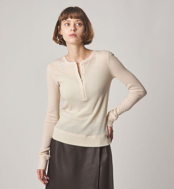 STEVEN ALAN「＜Steven Alan＞ウール リブ ヘンリー プルオーバー」|Tシャツ・カットソー|OFF WHITE