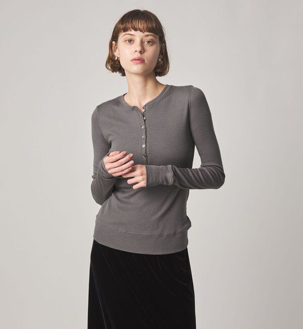 STEVEN ALAN「＜Steven Alan＞ウール リブ ヘンリー プルオーバー」|Tシャツ・カットソー|MD.GRAY