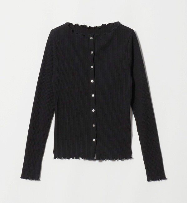 BEAUTY&YOUTH UNITED ARROWS「コットン タックリブ ボーダー＆ソリッド カーディガン」|カーディガン|BLACK