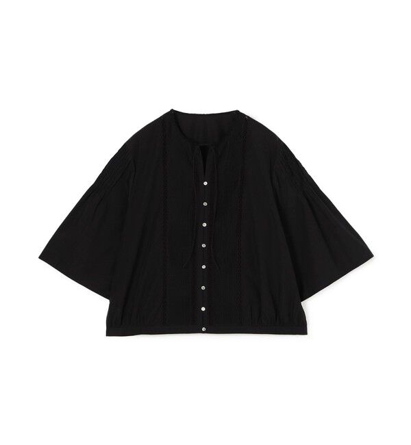 TOMORROWLAND collection「コットンコンビネーション ノーカラーブラウス」|シャツ・ブラウス|19 ブラック
