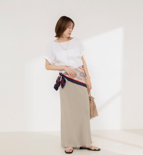 NOLLEY'S「《セットアップ対応》ウォッシャブルエクセルテックタンブラーギャザーフレンチスリーブブラウス」|シャツ・ブラウス|