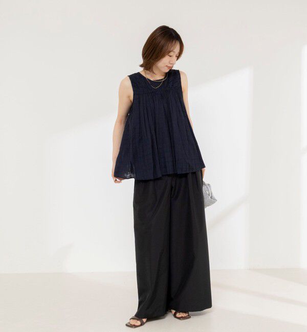 NOLLEY'S「【MARILYN MOON/マリリーンムーン】sheer check 2way gathered blouse」|シャツ・ブラウス|
