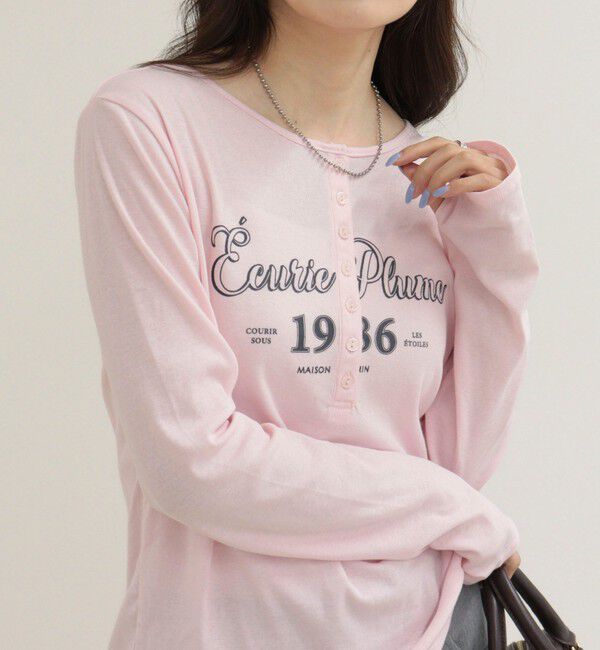 fredy emue「ヘンリーネックグラフィックロンTシャツ」|Tシャツ・カットソー|