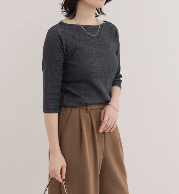 fredy emue「ラメテレコボートネックカットソー」|Tシャツ・カットソー|