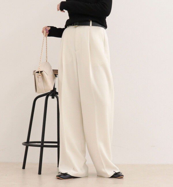 fredy emue「【4サイズ展開】とろみWarmタックスラックス」|スラックス|