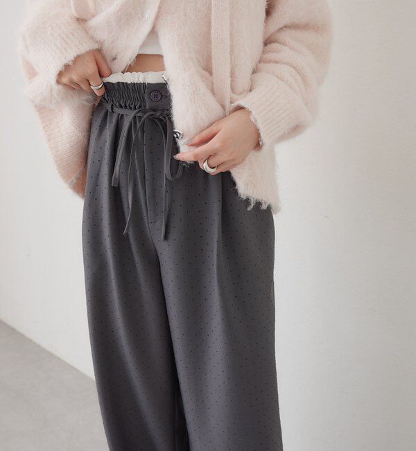  「ラインストーンWベルトパンツ」|チノ|
