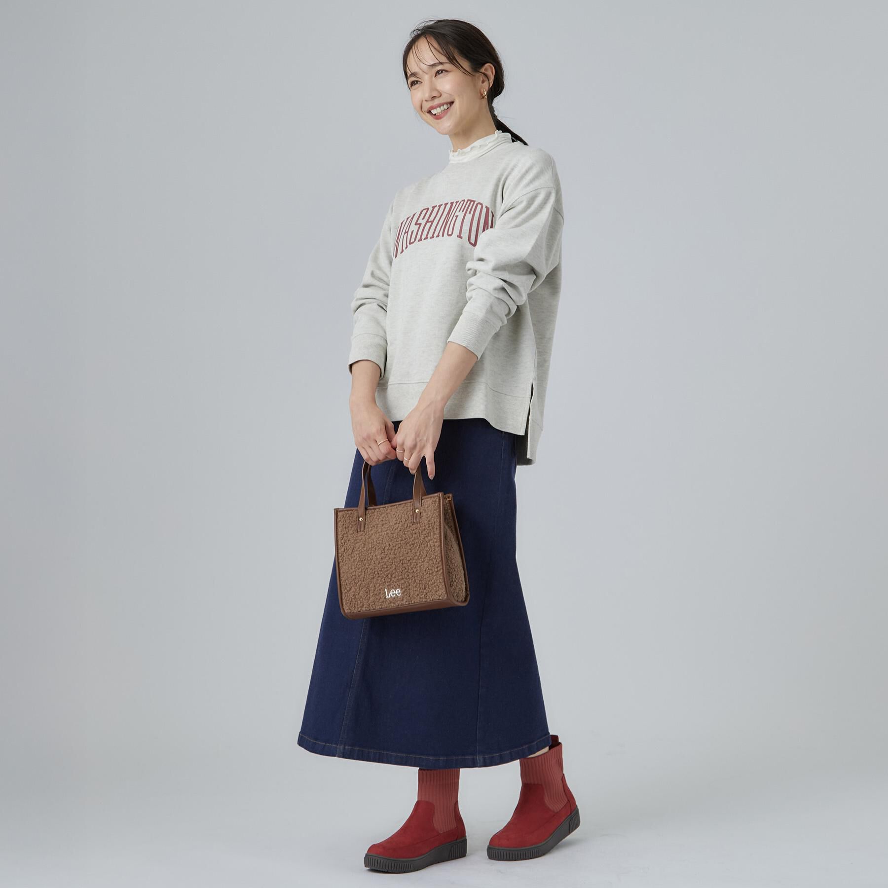 SHOO･LA･RUE「【撥水/低反発クッション】スニーカー感覚ではける はきぐちニットブーツ」|ショートブーツ|