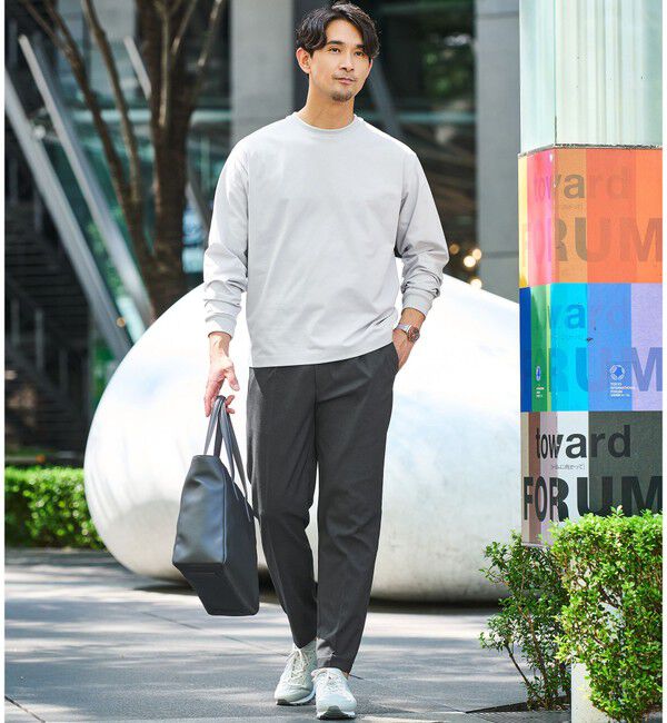 UNITED ARROWS green label relaxing「【WEB限定】JUST fit ウールライク 1プリーツ イージーパンツ -ストレッチ-」|チノ|