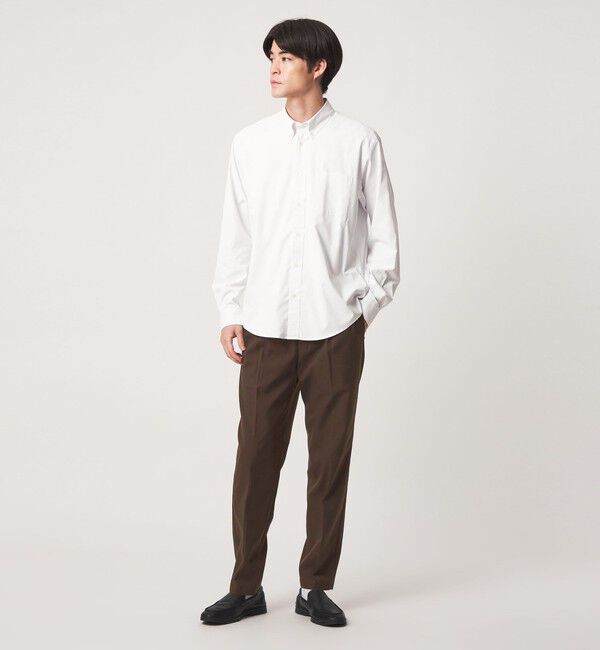 UNITED ARROWS green label relaxing「【WEB限定】JUST fit ウールライク 1プリーツ イージーパンツ -ストレッチ-」|チノ|