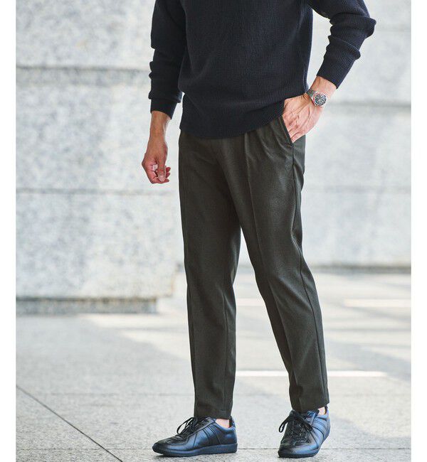 UNITED ARROWS green label relaxing「【WEB限定】JUST fit ウールライク 1プリーツ イージーパンツ -ストレッチ-」|チノ|OLIVE