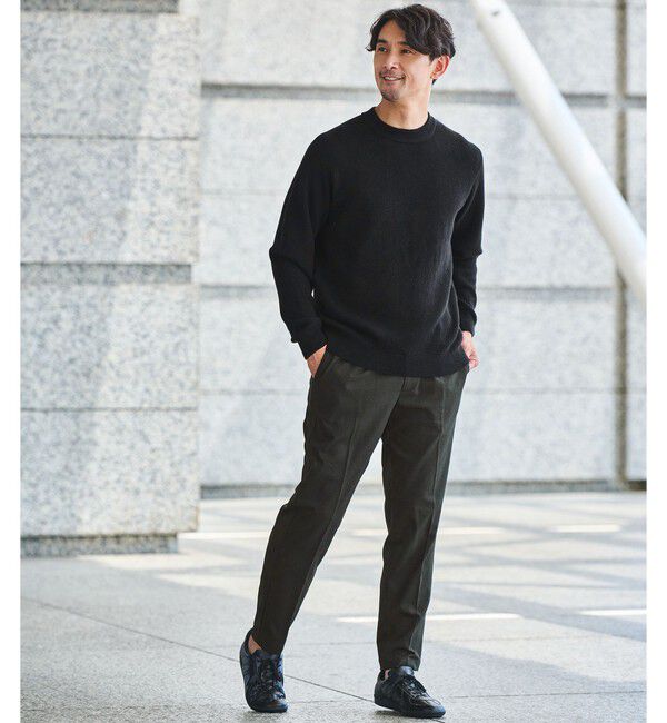 UNITED ARROWS green label relaxing「【WEB限定】JUST fit ウールライク 1プリーツ イージーパンツ -ストレッチ-」|チノ|