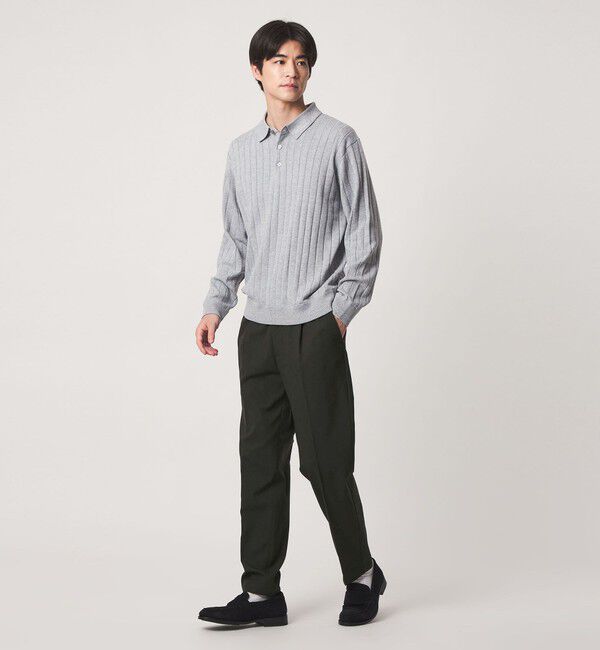 UNITED ARROWS green label relaxing「【WEB限定】JUST fit ウールライク 1プリーツ イージーパンツ -ストレッチ-」|チノ|