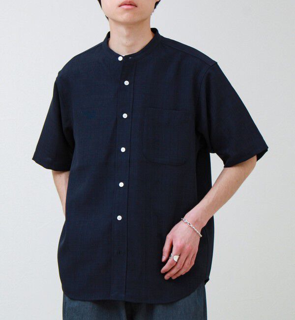 GLOSTER「【セットアップ対応】リネンライクバンドカラーシャツ」|シャツ・ブラウス|