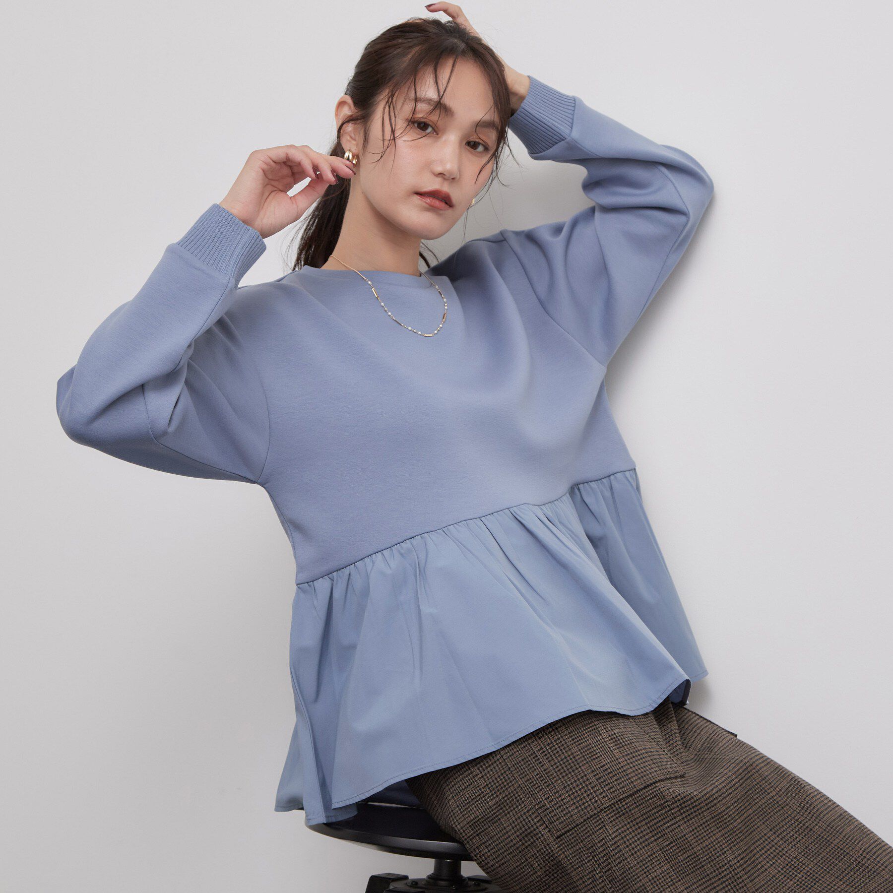 OPAQUE.CLIP「ペプラムドッキングトップス【洗濯機OK】」|Tシャツ・カットソー|