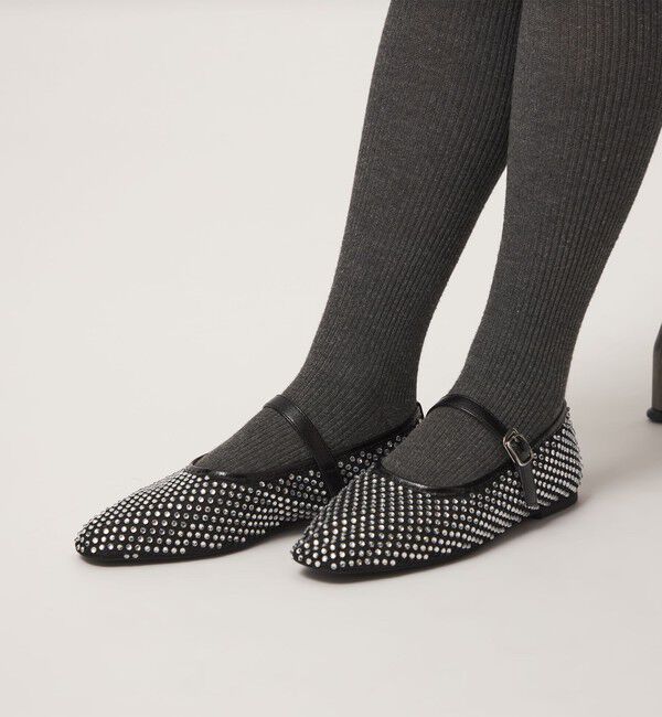 UNITED ARROWS green label relaxing「ビジューストラップ フラットシューズ」|ローファー|