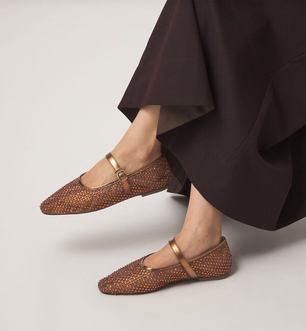 UNITED ARROWS green label relaxing「ビジューストラップ フラットシューズ」|ローファー|