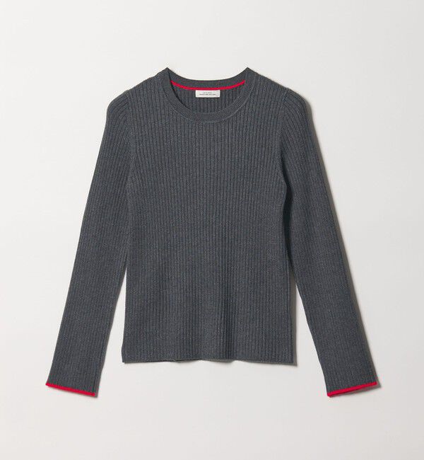UNITED ARROWS green label relaxing「【WEB限定】＜at ease＞ソデサキ バイカラー プルオーバー ニット 2」|ニット・セーター|DK.GRAY