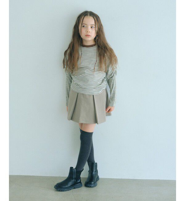UNITED ARROWS green label relaxing「【COOL CHIC GIRLS STYLE】ボーダー シャーリング プルオーバー / キッズ120cm-160cm」|Tシャツ・カットソー|