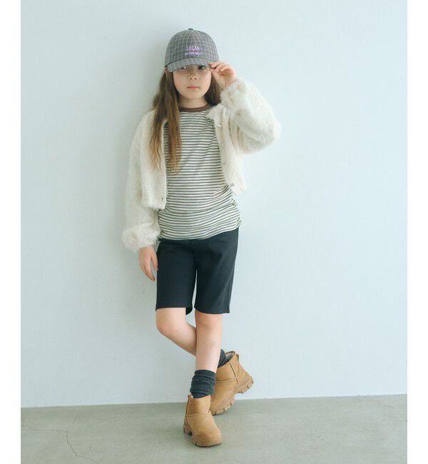UNITED ARROWS green label relaxing「【COOL CHIC GIRLS STYLE】ボーダー シャーリング プルオーバー / キッズ120cm-160cm」|Tシャツ・カットソー|