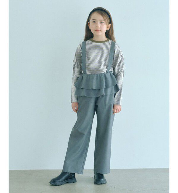 UNITED ARROWS green label relaxing「【COOL CHIC GIRLS STYLE】ボーダー シャーリング プルオーバー / キッズ120cm-160cm」|Tシャツ・カットソー|