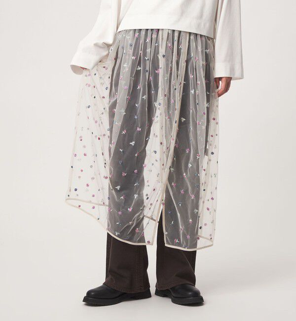 UNITED ARROWS green label relaxing「【WEB限定】＜at ease＞チュール シシュウ 2WAY スカート ワンピース」|その他|