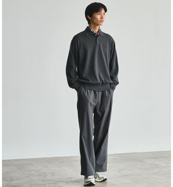UNITED ARROWS green label relaxing「FINE BASIC アメリカンシーアイランドコットン 長袖 ニットポロシャツ」|ニット・セーター|