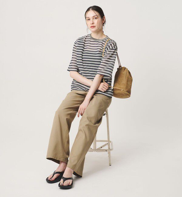 BEAUTY&YOUTH UNITED ARROWS「コットンポリエステル シアーボーダー Tシャツ」|Tシャツ・カットソー|