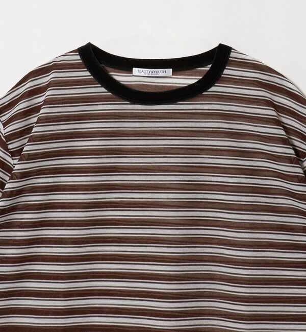 BEAUTY&YOUTH UNITED ARROWS「コットンポリエステル シアーボーダー Tシャツ」|Tシャツ・カットソー|