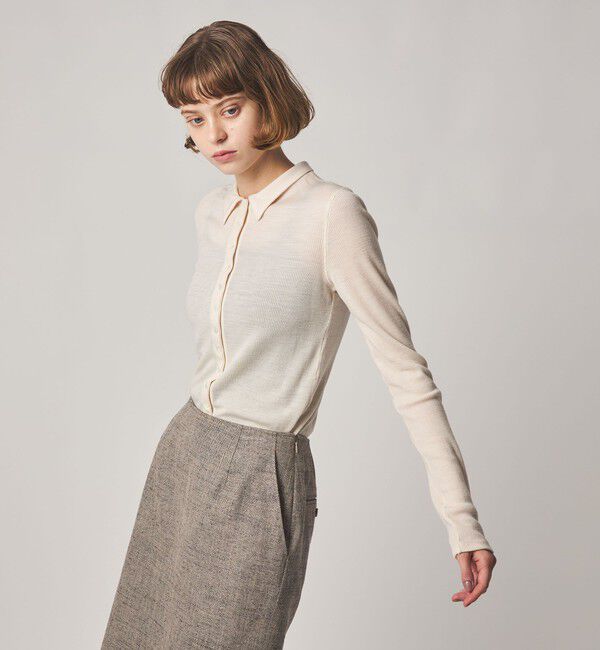 STEVEN ALAN「＜Steven Alan＞ウール リブ ポロエリ  カーディガン」|カーディガン|