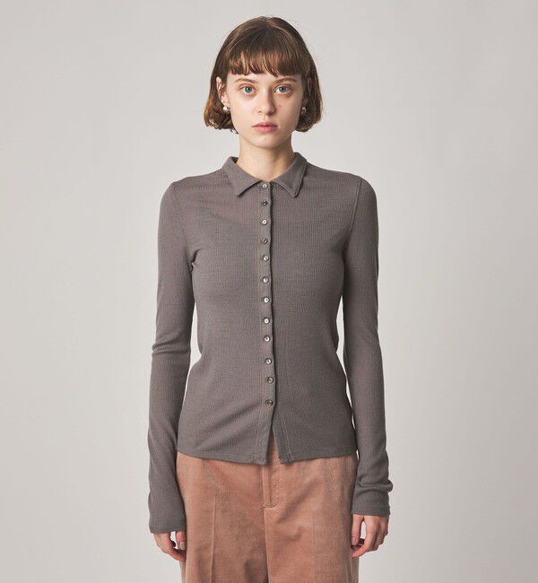 STEVEN ALAN「＜Steven Alan＞ウール リブ ポロエリ  カーディガン」|カーディガン|