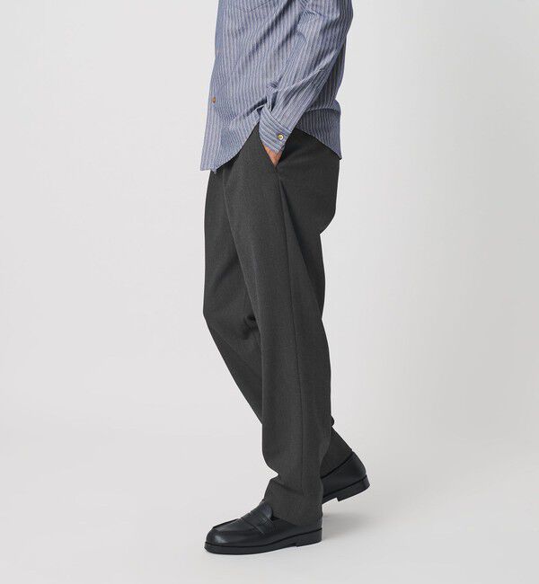BEAUTY&YOUTH UNITED ARROWS「アルガン トロ 1プリーツ テーパード パンツ NO.7 タテヨコストレッチ」|チノ|