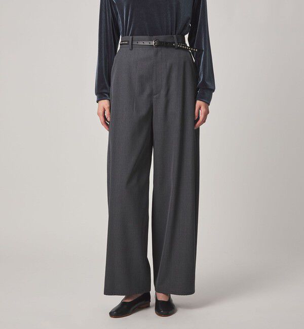 STEVEN ALAN「＜Steven Alan＞ツイル ワイド バレル パンツ」|スラックス|DK.GRAY