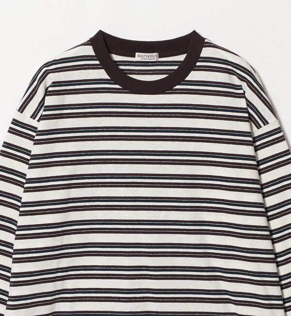 BEAUTY&YOUTH UNITED ARROWS「ラフィー マルチ ボーダー クルーネック カットソー」|Tシャツ・カットソー|