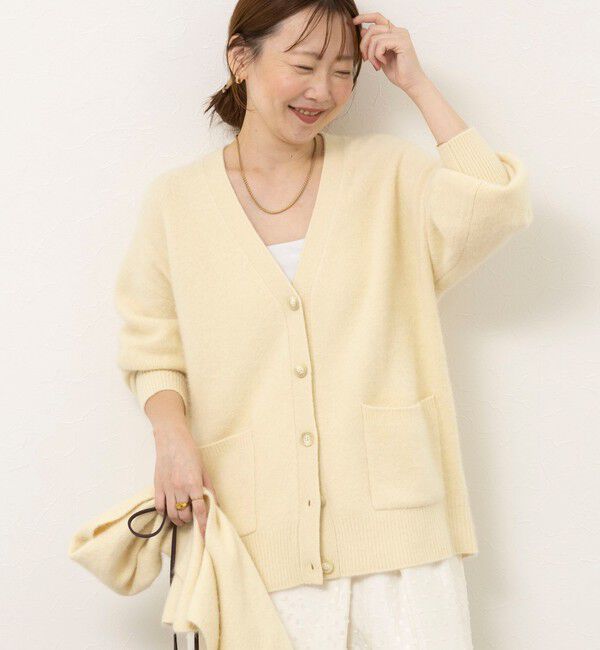 NOLLEY'S sophi「【一部WEB限定カラー】ウール混へアリーVネックカーディガン」|カーディガン|
