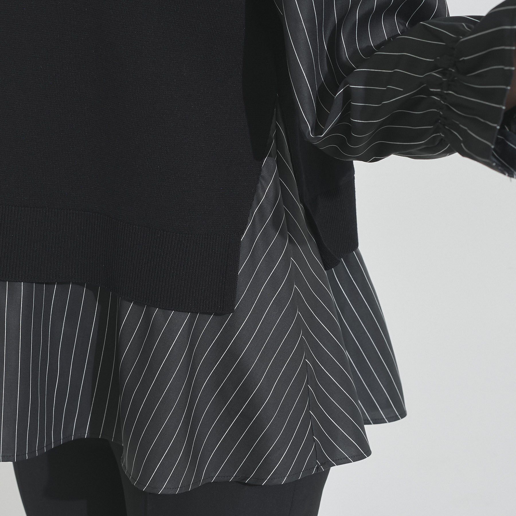 INDIVI「【洗える／1枚でコーデ完成】重ね着風ニットトップス」|Tシャツ・カットソー|