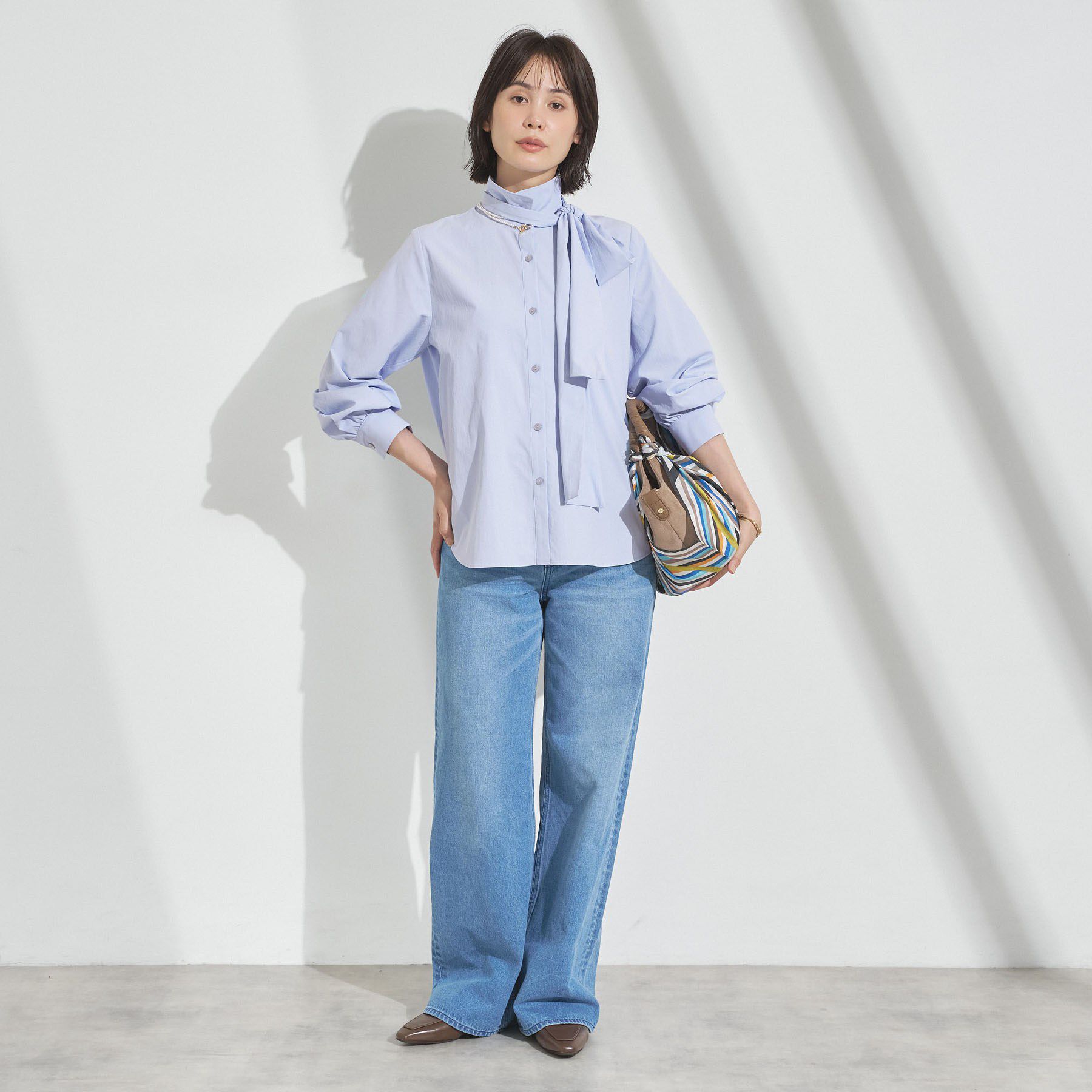 INDIVI「【ストレッチ◎】取外し可ボウタイシャツ」|シャツ・ブラウス|