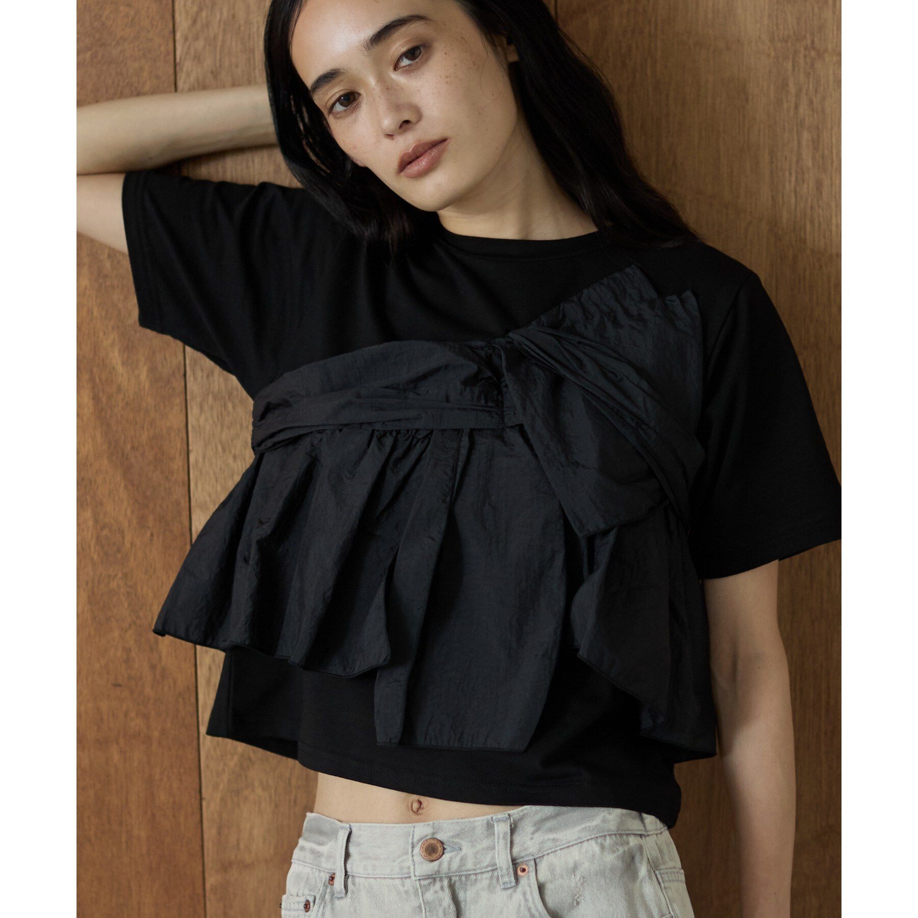 GALLEST「ツイストドッキングTシャツ」|Tシャツ・カットソー|ブラック(019)
