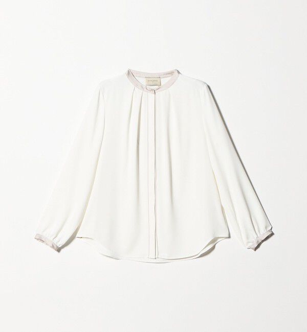 UNITED ARROWS「バイカラー パイピング ブラウス ‐ウォッシャブル‐」|シャツ・ブラウス|OFF WHITE