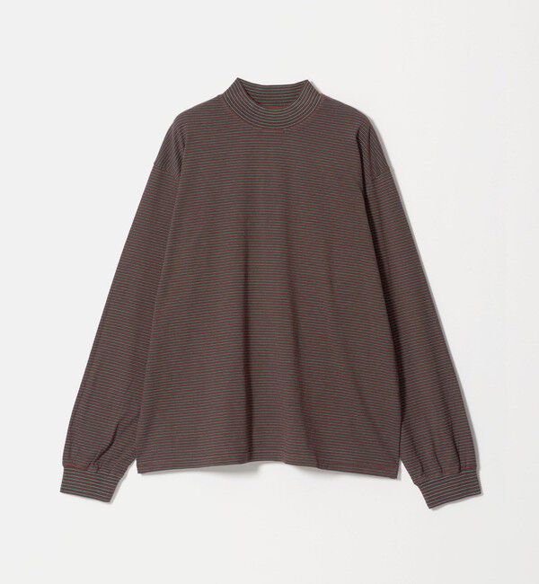 UNITED ARROWS「【別注】＜YONETOMI＞ガーメントダイ モックネック ボーダー Tシャツ」|Tシャツ・カットソー|