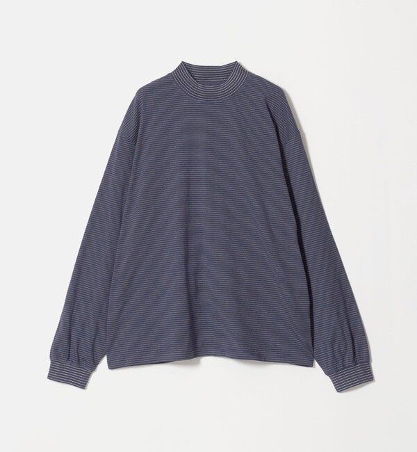 UNITED ARROWS「【別注】＜YONETOMI＞ガーメントダイ モックネック ボーダー Tシャツ」|Tシャツ・カットソー|