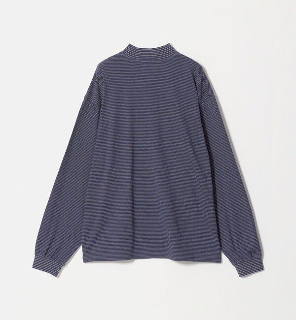 UNITED ARROWS「【別注】＜YONETOMI＞ガーメントダイ モックネック ボーダー Tシャツ」|Tシャツ・カットソー|